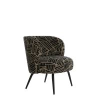 Light & Living Dieyda fauteuil - zwart/wit