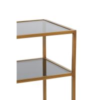 Aino sidetable - glas smoke/antiek brons