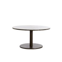 Pazo ronde salontafel Ø76 cm - donkerbruin marmer/donkerbruin