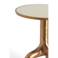 Mello ronde bijzettafel Ø40,5 cm - glans bruin brons/glas taupe