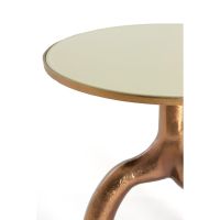 Mello ronde bijzettafel Ø50,5 cm - glans bruin brons/glas taupe