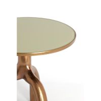Mello ronde bijzettafel Ø50,5 cm - glans bruin brons/glas taupe
