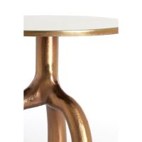 Mello ronde bijzettafel Ø50,5 cm - glans bruin brons/glas taupe