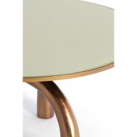 Mello salontafel Ø76 cm - glans bruin brons/glas taupe