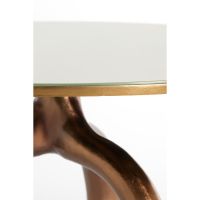 Mello salontafel Ø76 cm - glans bruin brons/glas taupe