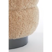 Light & Living Jobbi poef Ø40x45 cm - beige+mat zwart