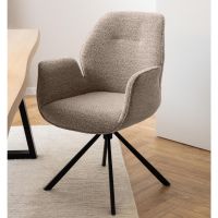 Luma draaibare armstoel | zwart metaal onderstel | stof Monza