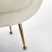 Vinstra fauteuil bouclé wit/goud van het woonmerk Light&Living
