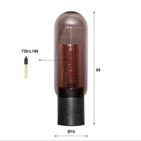 Fraaai Wrexham tafellamp 50 cm staal smoke
