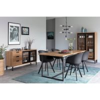 Nøra Teneo armstoel | zwart metaal onderstel | stof Spy - grijs