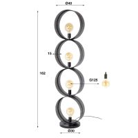 Guus vloerlamp 4L ring geperforeerd - charcoal