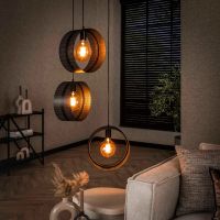Guus hanglamp 3L ring geperforeerd - charcoal