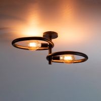 Celia plafondlamp 2-lichts - zwart