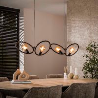 Hunter hanglamp 4-lichts - zwart