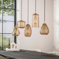 Fraaai Ruby hanglamp glas horizontaal 5-lichts - smoke bruin