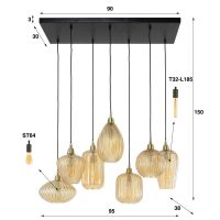 Elsie hanglamp 7L patroon mix van het woonmerk Fraaai