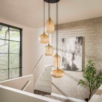 Holly hanglamp 5L getrapt - amberkleurig glas