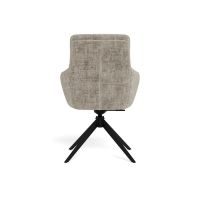 Nøra Tess armstoel | zwart metaal onderstel | stof Juto - grijs