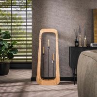 Fraaai Hollie vloerlamp 3L - massief mangohout naturel