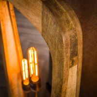 Fraaai Hollie vloerlamp 3L - massief mangohout naturel