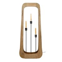 Fraaai Hollie vloerlamp 3L - massief mangohout naturel