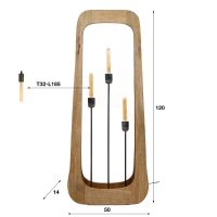 Fraaai Hollie vloerlamp 3L - massief mangohout naturel