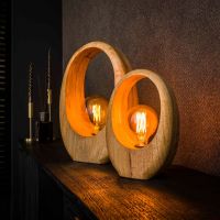 Rosa tafellamp 1L groot - massief mango naturel