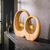 Rosa tafellamp 1L groot - massief mango naturel