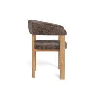 Nøra Pippa armstoel | zwart metaal onderstel | stof Juto - bruin