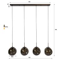 Fraaai Archie hanglamp 4L - bruin