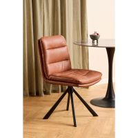 Olin draaistoel | zwart metaal onderstel | PU retro - beige