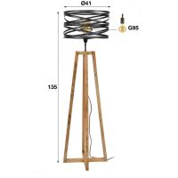 Lewis vloerlamp twist houten kruisframe - grijs