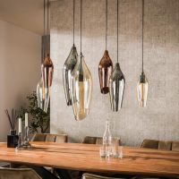 Fraaai Carmen hanglamp 4+3 cocoon mix glas - zwart | OUTLET B