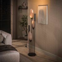 Fraaai Matthew vloerlamp 5-lichts - bruin melkglas