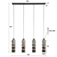 Duncan hanglamp 4L cylinder glas - artic zwart