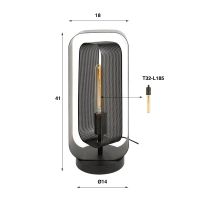 Fraaai Kasey tafellamp 1L - artic zwart