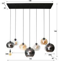 Eleanor hanglamp 7L multi glas XL