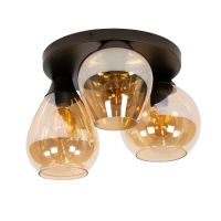 Fraaai Elouise plafondlamp 3-lichts - Amber glas
