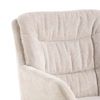 Vika armstoel | zwart metaal onderstel | stof Caso - beige