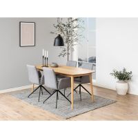 Nøra Waylor draaibare armstoel | zwart metaal onderstel | stof Malmo - lichtgrijs