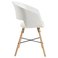 Nøra Zoe armstoel | wit metaal onderstel | PU leer - wit