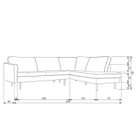 Rodeo hoekbank rechts bouclé naturel van het woonmerk BePureHome
