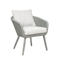 Seth bistro set wicker - grijs/hout