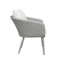 Seth bistro set wicker - grijs/hout