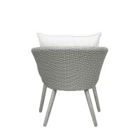 Seth bistro set wicker - grijs/hout