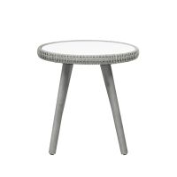 Seth bistro set wicker - grijs/hout