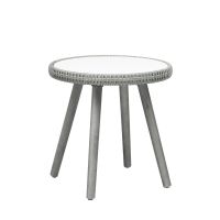 Seth bistro set wicker - grijs/hout