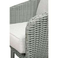 Seth bistro set wicker - grijs/hout