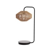 Light & Living Lyra tafellamp - naturel/mat zwart