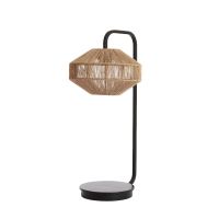 Light & Living Lyra tafellamp - naturel/mat zwart
